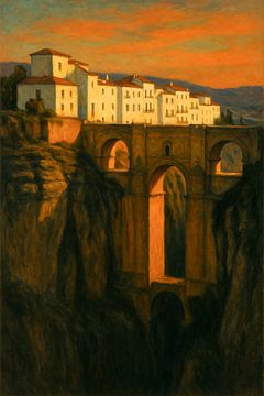 Ronda at Sunset – Puente Nuevo in Golden Light by Travel Shop