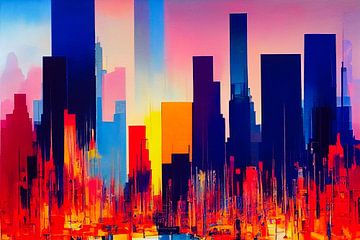 City Skyline Painting Art Illustration by Animaflora PicsStock