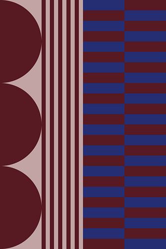 Felle kleuren en strepen collectie. Marineblauw en bruin nr. 2