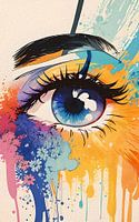 Colourful eye of a woman