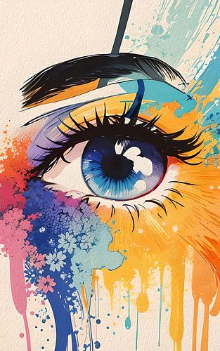 Oeil coloré d'une femme