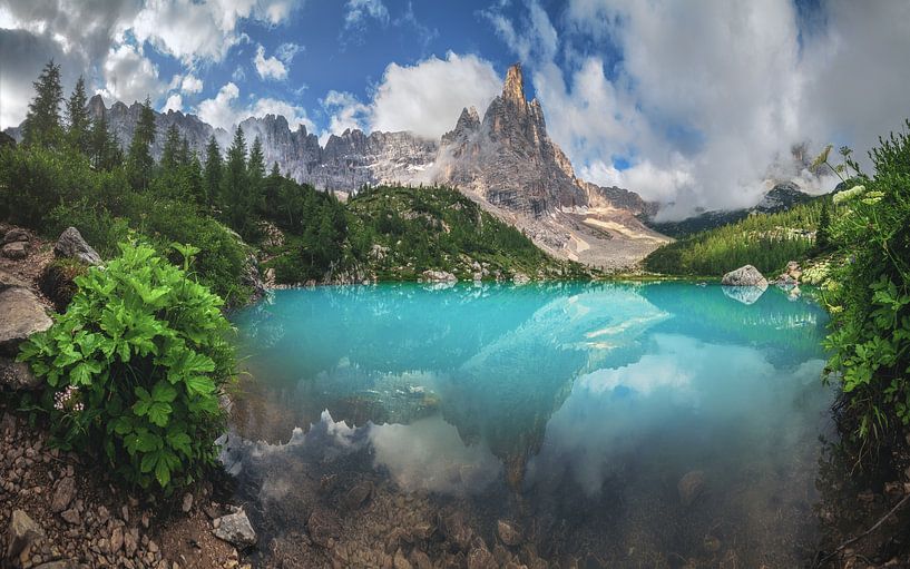 Dolomieten Lago di Sorapis Panorama van Jean Claude Castor