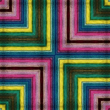 Bunte Streifen im Quadrat von Sabine Wagner