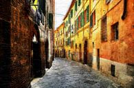 Rue colorée en Italie (peinture) par Art by Jeronimo Aperçu