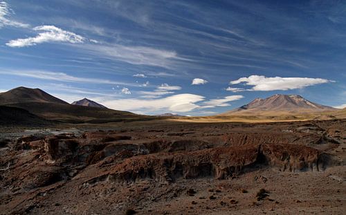 Wild vulkaanlandschap in Bolivia van Lensw0rld