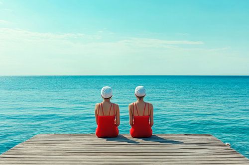 Two friends by the sea