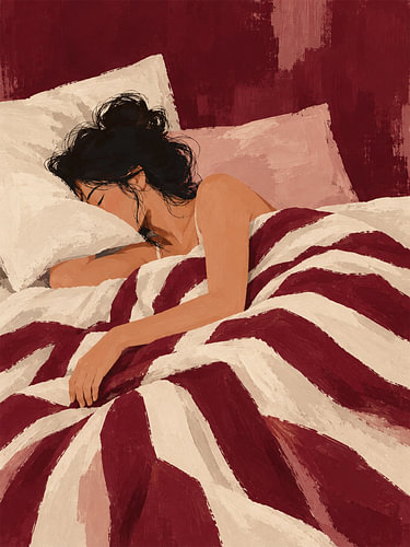 Burgundy Stripes in a Quiet Dream