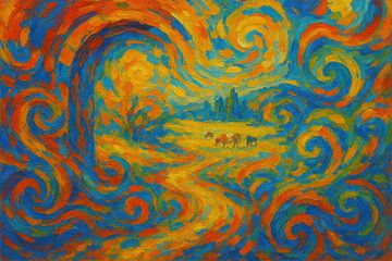 Expressiver Weg durch helles Feld von Imperial Art House