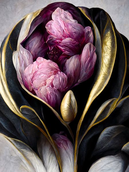Abstract peonies by haroulita