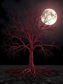 Crimson Moon's Embrace by Artistic