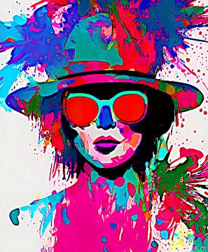 Die Lady mit der roten Sonnenbrille von DJF by Dean Jayson Freeman Art | Level Up your Home