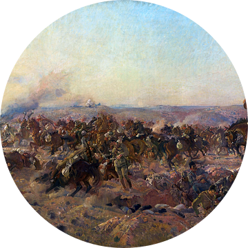 George Lambert, De aanval van de Australische lichte cavalerie bij Beersheba, 1917, 1920