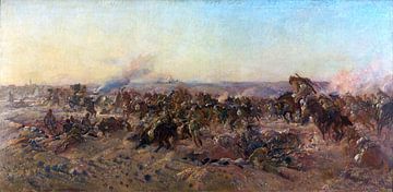 George Lambert, De aanval van de Australische lichte cavalerie bij Beersheba, 1917, 1920 van Atelier Liesjes