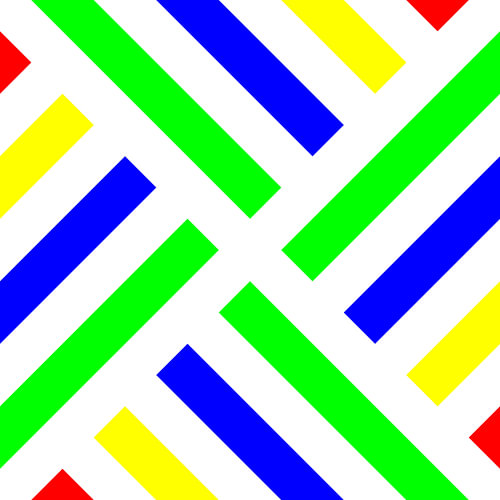 No Crossing | CutOuts | S=2 | Color=4 | RGBY | Center=Green