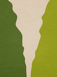 Minimalistische abstrakte Kunst mit organischen Formen in Grüntönen, Natur. von Online Arts