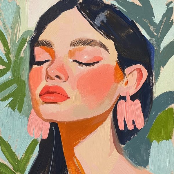 Gouache fashion portret van Kunstkabinet