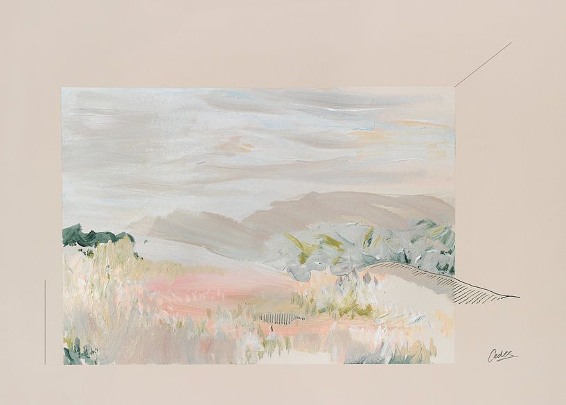 Soft Breeze' | Paysage abstrait aux couleurs calmes et chaudes par Ceder Art