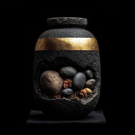 Vase de luxe doré et anthracite sur TheXclusive Art