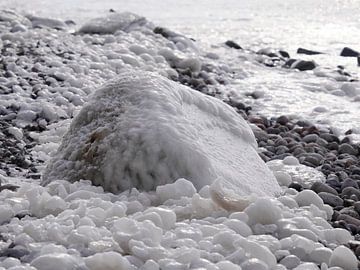 Ice-covered Pebble Beach