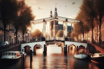 Witte Brug Amsterdam Nederland van Hendrik-Jan Kornelis