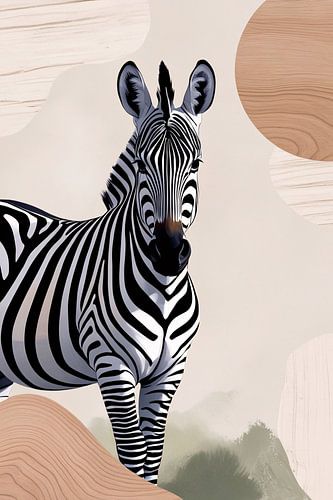 Œuvre d'art moderne à motifs zébrés
