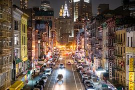 Skyline uitzicht over Chinatown in New York. van Karsten Rahn