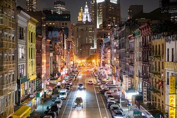 Skyline uitzicht over Chinatown in New York. van Karsten Rahn