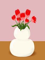 Tulips in white vase