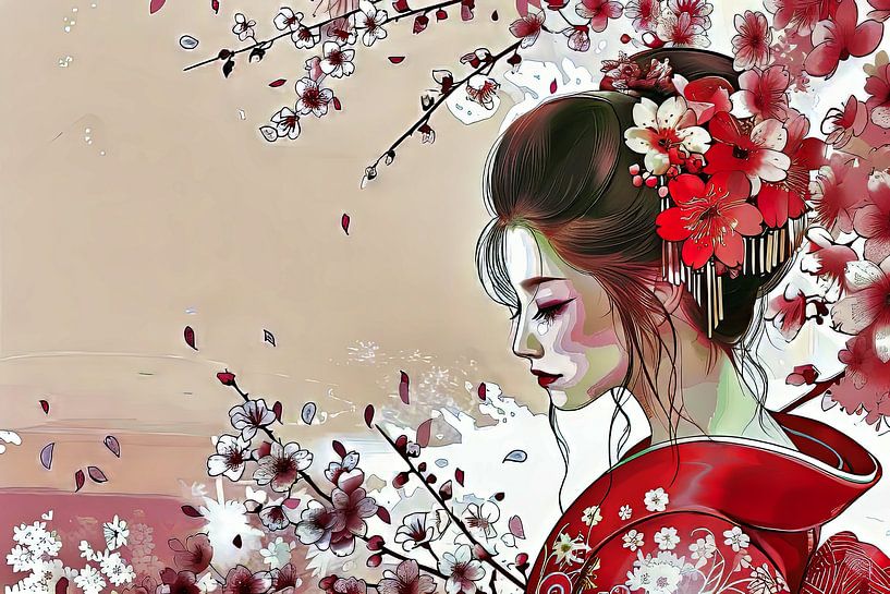 picturesque Japanese woman by Egon Zitter