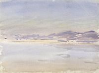 Landschap zonsondergang bij zee