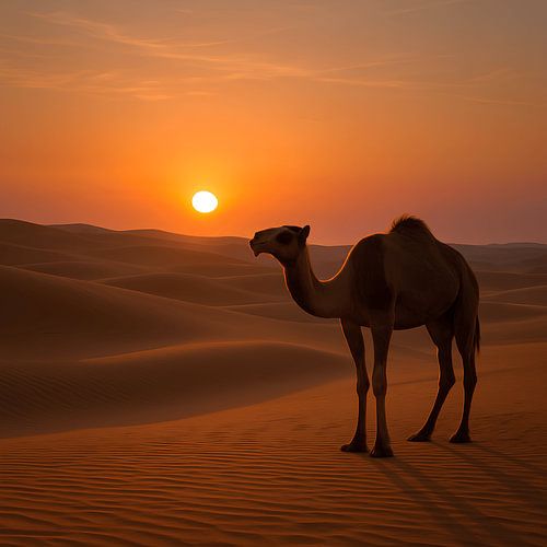 camels in the desert