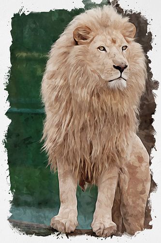Le lion d'Afrique sur Johan Zuijdam Digi Art