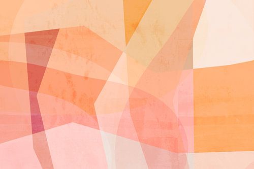 Zacht koraal met roze en witte vormen