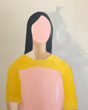 Modern en abstract minimalistisch portret van Carla Van Iersel