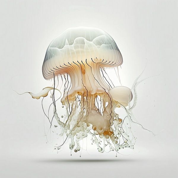 White jellyfish by NJ Midnight Studio
