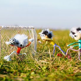 Ein Kopfball auf das Tor von einem Fußball spielenden Fubby. von Sailographic Paula