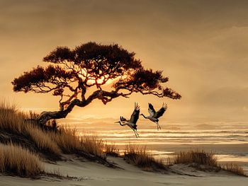 Schemerige Symfonie van de Kranige Vlucht | Vliegende Kraanvogels