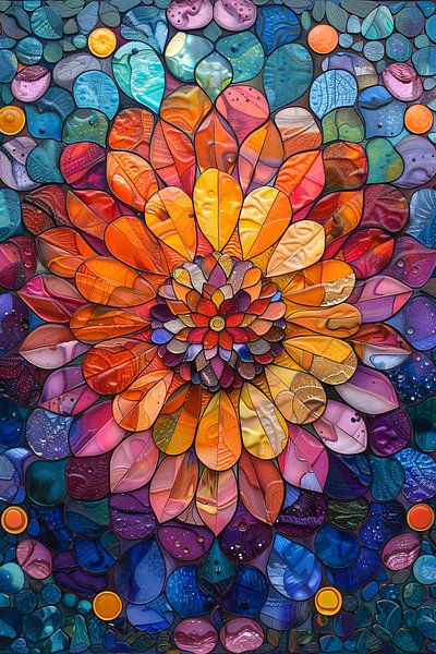 Abstract floral display in vibrant colours by Art & Soul Creations