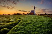 Den Hoorn Texel church at sunrise
