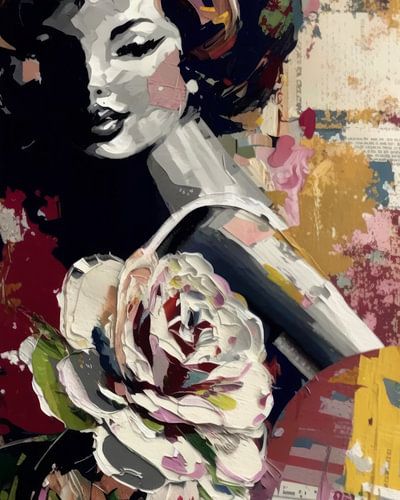 Portrait pop art combiné à un collage