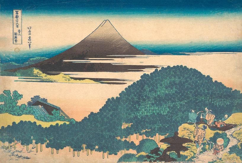 Kussenpijnboom bij Aoyama, Katsushika Hokusai van Meesterlijcke Meesters