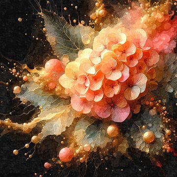 Hydrangea – Delicate hydrangea in warm, vibrant colours