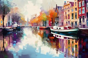 Kleur in Amsterdam van ARTEO Schilderijen