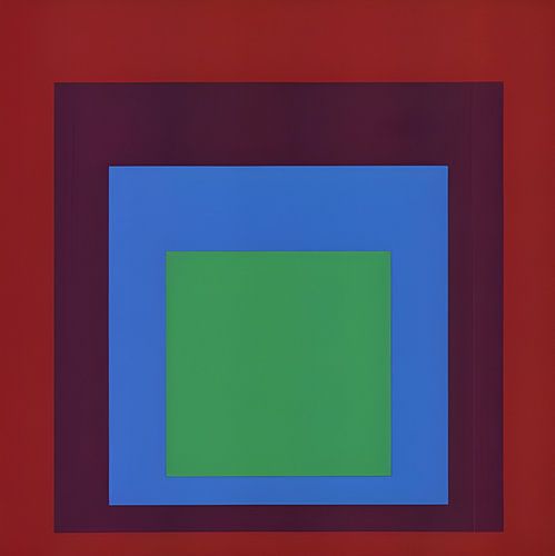 Josef Albers - Hommage an das Quadrat, rot, blau, grün , Hohe Auflösung