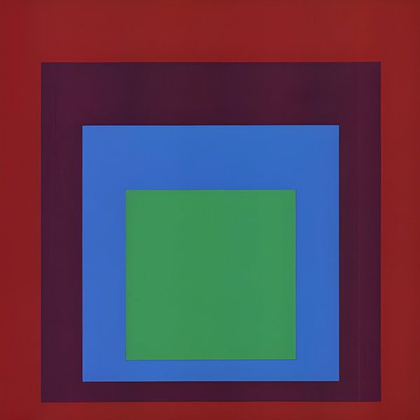 Josef Albers - Homage to the Square, red, blue, green , High Resolution by Vivanne