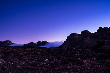 Spain, Tenerife, Starry sky above the clouds in mountains nature by adventure-photos
