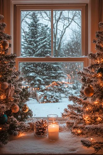 Winter window view