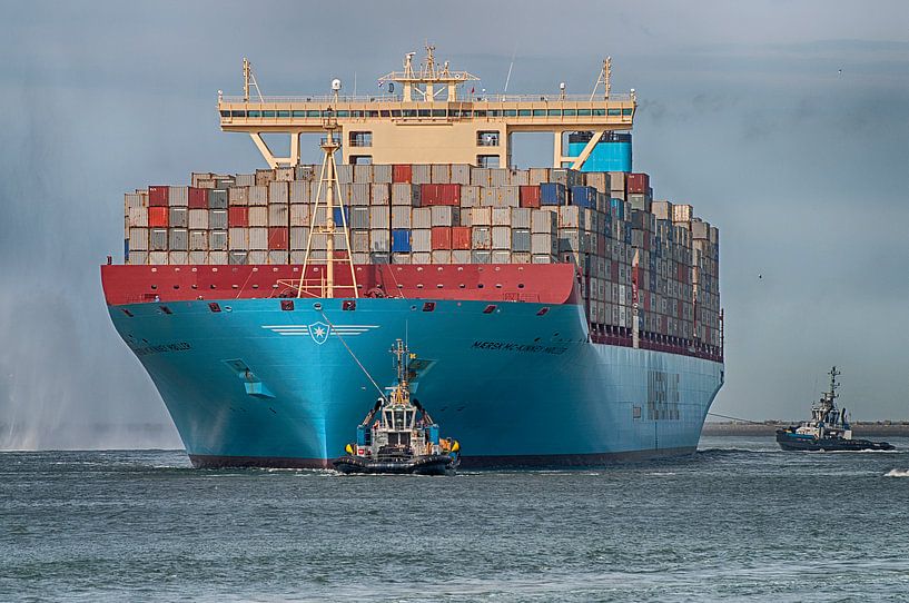 Maersk McKinney Moller segelt in Rotterdam von Dick Kattestaart