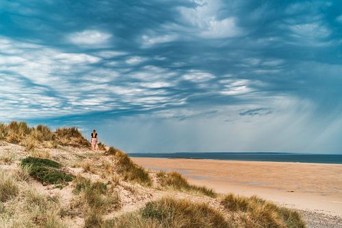 Orage en bord de mer en Normandie, France