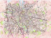 Kaart van Brugge in de stijl 'Soothing Spring' van Maporia thumbnail